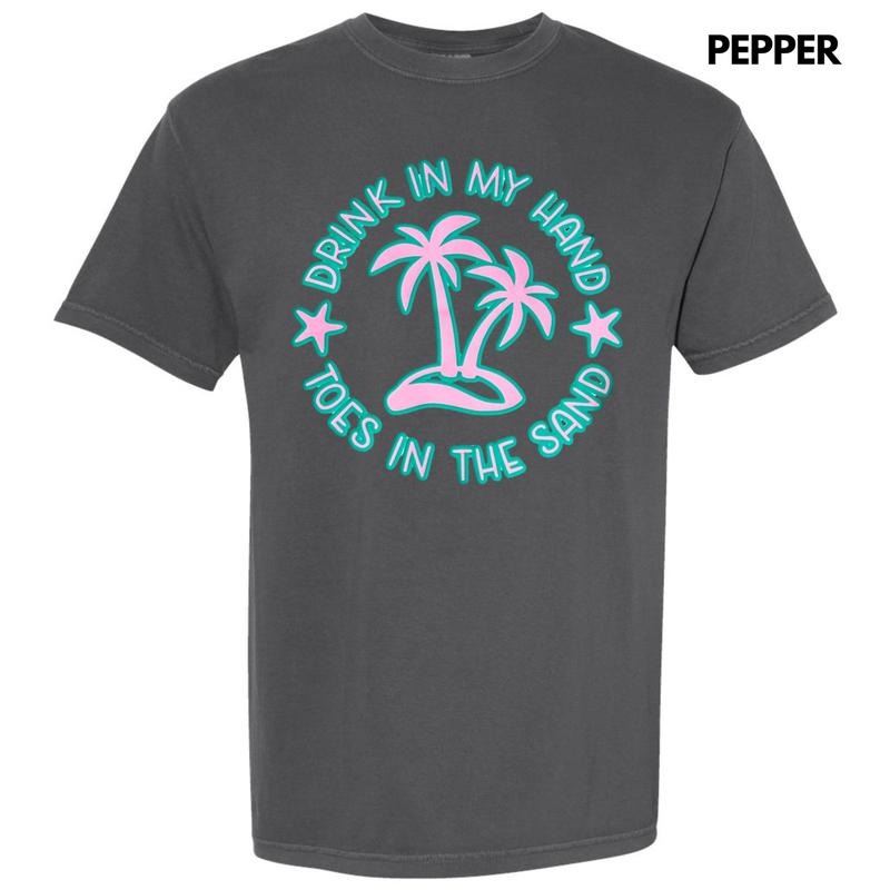 Toes In The Sand Puff Comfort Colors T-Shirt Hoodie, Sweatshirt | RetroVerseTees.com