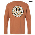Toil & Trouble Halloween Happy Face Long Sleeve Comfort Colors T-Shirt 'NLB' Hoodie, Sweatshirt | RetroVerseTees.com