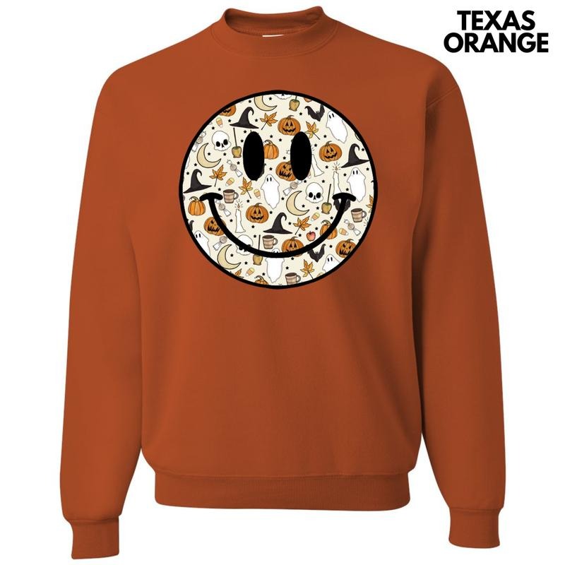 Toil & Trouble Halloween Happy Face Sweatshirt 'NLB' T-Shirts, Hoodie | RetroVerseTees.com