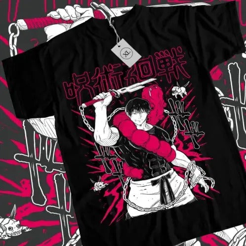 Toji T-shirt Jujutsu Kaisen Fushiguro Anime Horror Black Short Sleeve All Size Hoodie, Sweatshirt | RetroVerseTees.com
