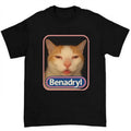 Tokyocanvas Pink Benadryl Meme Cat Washed T Shirt Stylish and Creative Design for Meme Lovers Hoodie, Sweatshirt