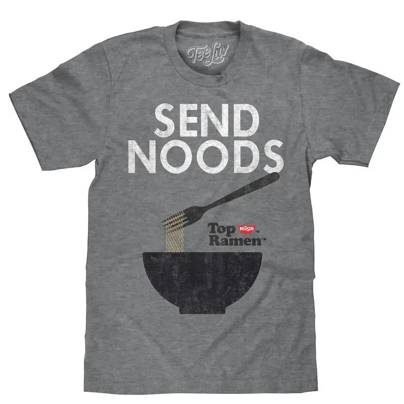 Top Ramen Send Noods T-Shirt - Gray Hoodie, Sweatshirt | RetroVerseTees.com
