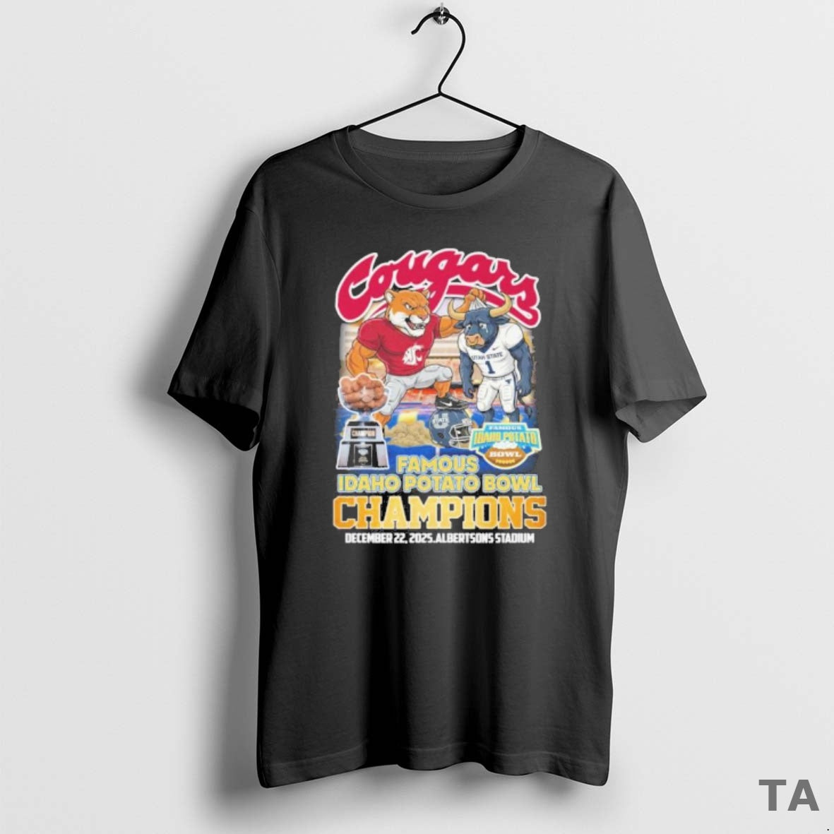 Top Washington State Cougars Mascot 2025 Idaho Potato Bowl Champions T Shirt Sweater Hoodie, Sweatshirt | RetroVerseTees.com