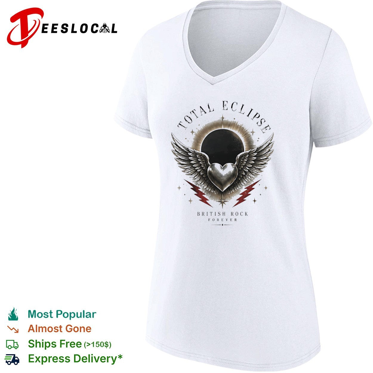 Total Eclipse British Rock Forever Heart and Wings shirt