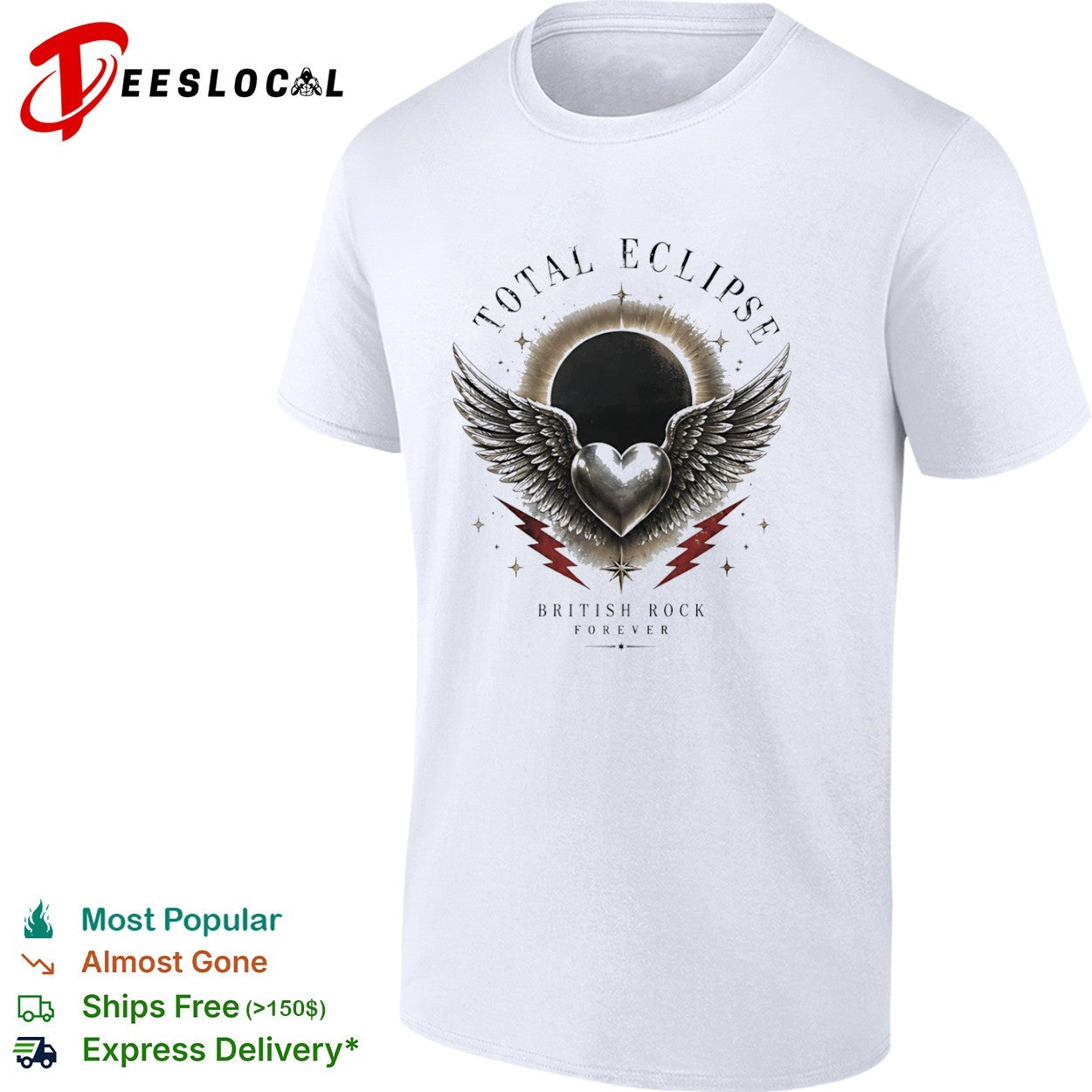 Total Eclipse British Rock Forever Heart and Wings shirt