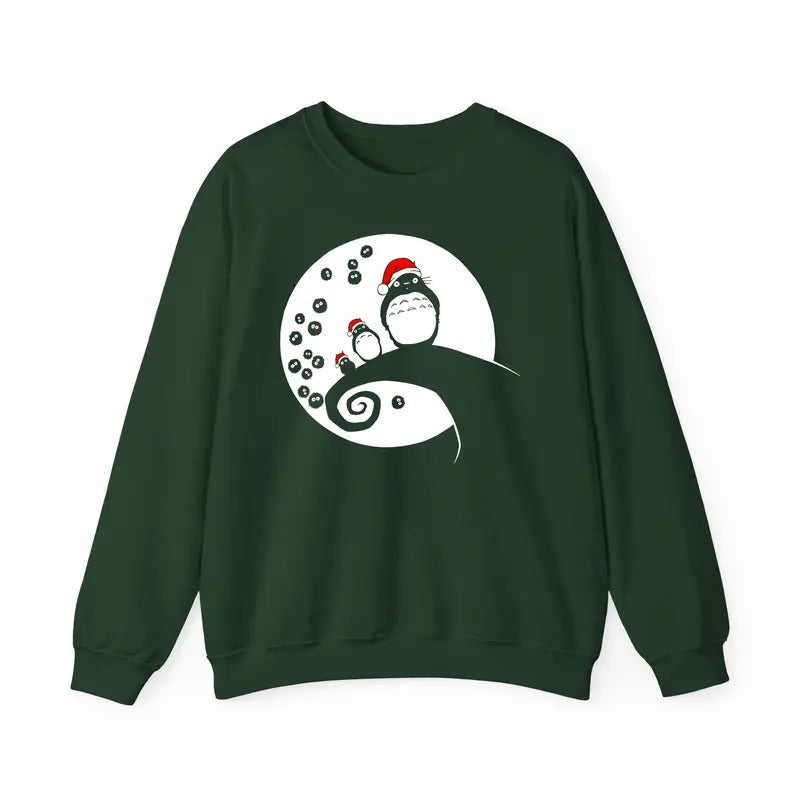 Totoro Christmas Sweatshirt, Studio Ghibli Shirt, Spirited Away, Miyazaki Hayao, Studio Ghibli Fans, Anime Christmas...