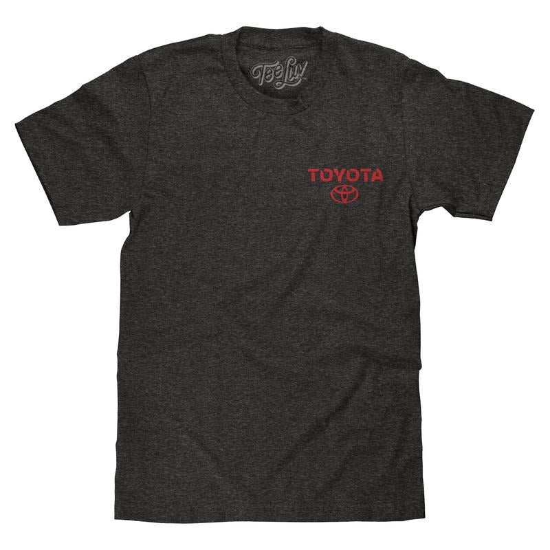 Toyota Drive Your Dreams Left Chest Front and Back Logo T-Shirt - Charcoal Heather Hoodie, Sweatshirt | RetroVerseTees.com