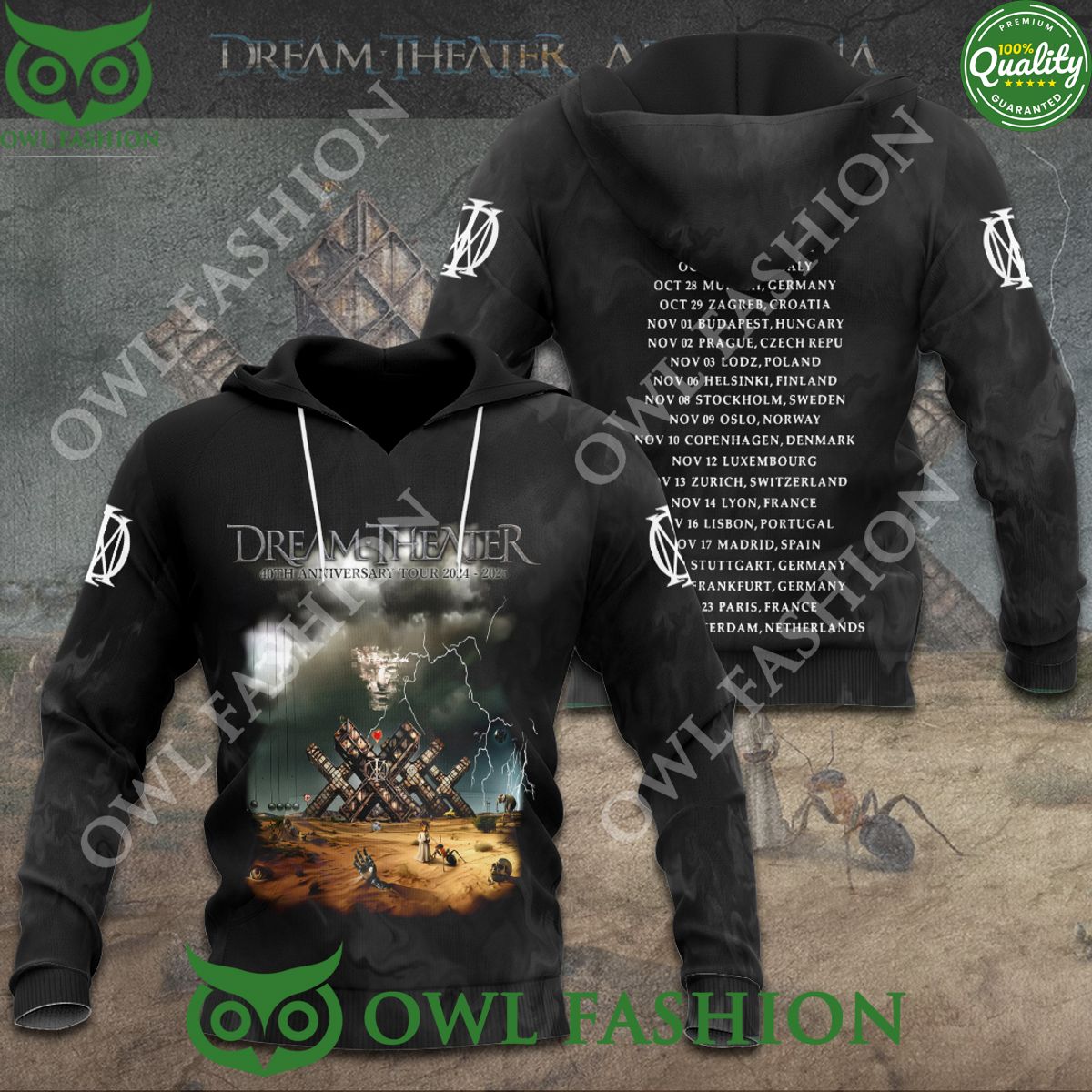 Dream Theater 40th Anniversary tour 2024 2025 3D t shirt