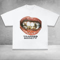 Trapped Society Big Mouth Y2k Shirt Graphic Tees Oversized Cotton Fabric Top Streetwear Hoodie, Sweatshirt