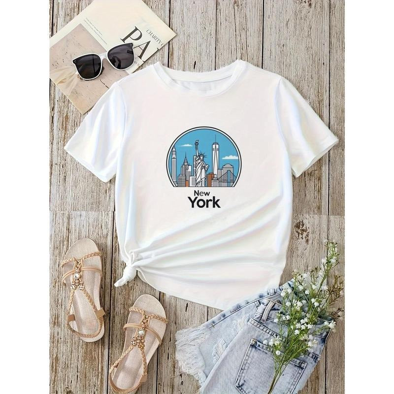 Travel - inspired Gunpla brand Trendy Tee: Wear Your Love for New York with WB shield Charming Statue FOG Liberty Gunpla...