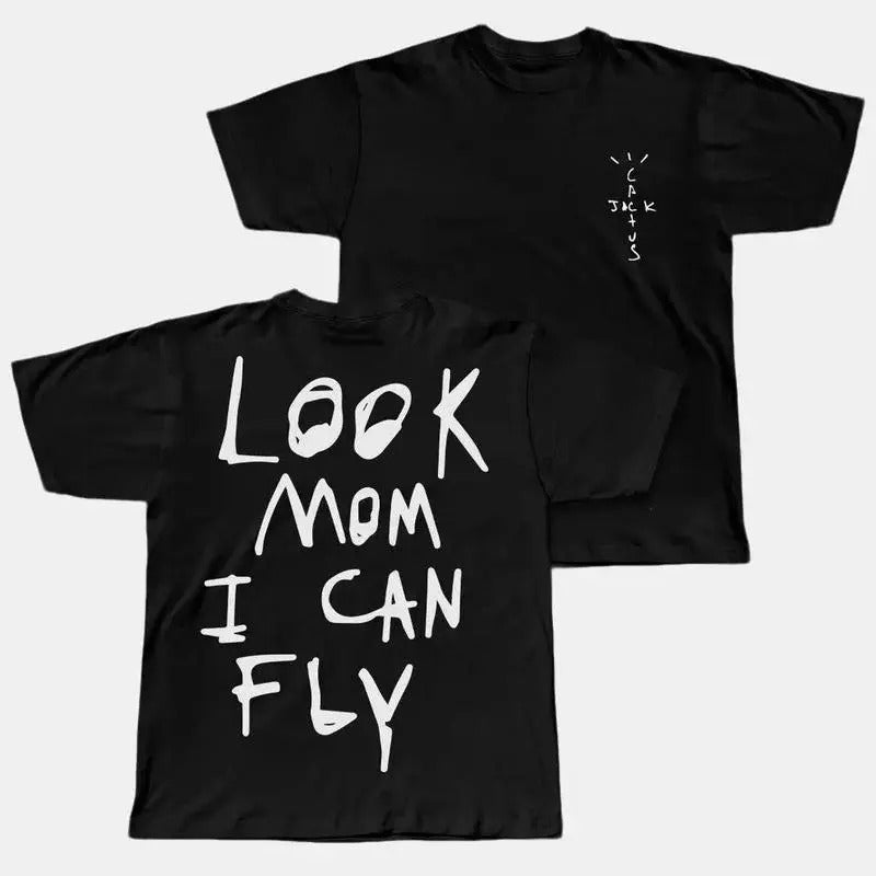 Travis Cactus Look Mom I Can Fly Graphic Shirt, Rapper Shirt Rap Tee Hip Hop Shirt, Music Tour Merch Gift For Him, Gift...