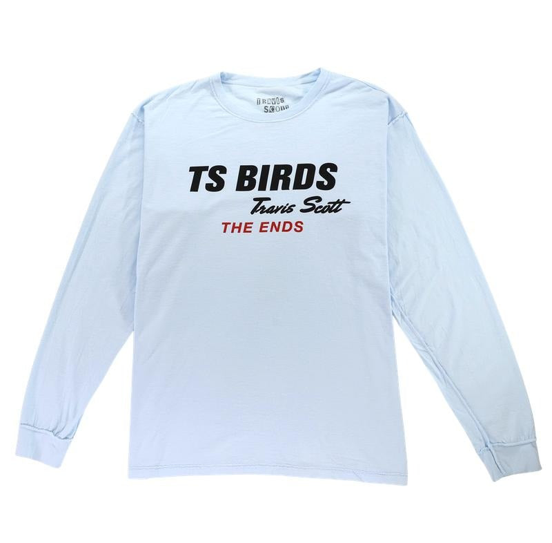Travis Scott Birds The Ends Long Sleeve Tee Blue Hoodie, Sweatshirt | RetroVerseTees.com