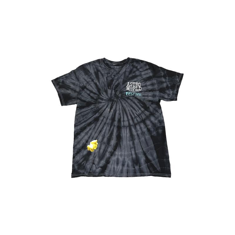 Travis Scott Festival Airbrush Tee Black Tie Dye (93665-241) Men's Size S-2XL Hoodie, Sweatshirt | RetroVerseTees.com