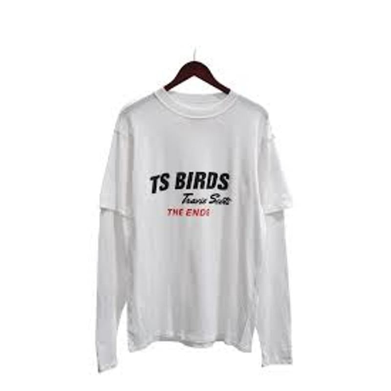Travis Scott TS Birds The Ends Long Sleeve Tee White (TSCJ-LS009) Men Size S-2XL Hoodie, Sweatshirt | RetroVerseTees.com