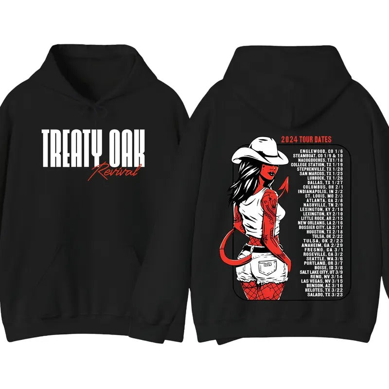 Treaty Oak Revival Tour 2024 Hoodie, Fan Gift Ideas T-Shirts, Sweatshirt | RetroVerseTees.com