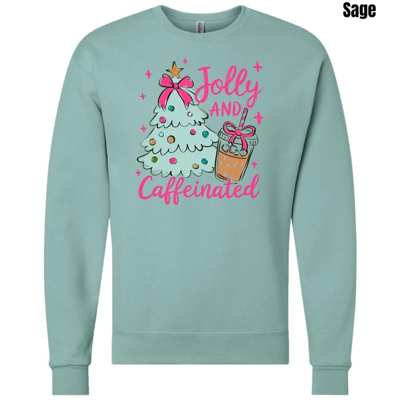 Tree Jolly & Caffeinated Sweatshirt 'NLB' T-Shirts, Hoodie | RetroVerseTees.com