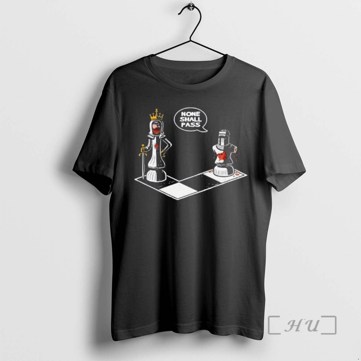 Trending Black Knight Check None Shall Pass T-Shirts, Hoodie, Sweatshirt | RetroVerseTees.com