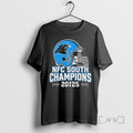 Trending Carolina Panthers Nfc South 2025 Champions Helmet T-Shirts, Hoodie, Sweatshirt | RetroVerseTees.com
