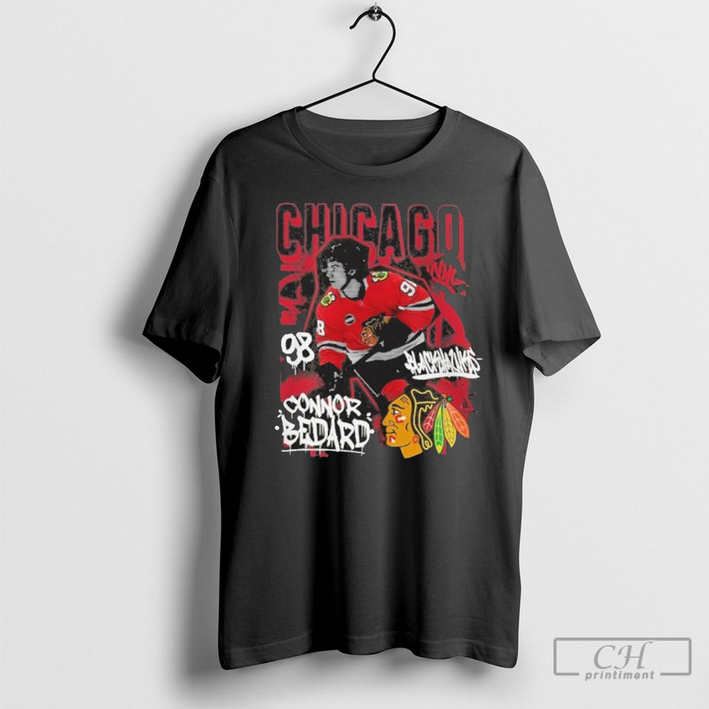 Trending Connor Bedard Chicago Blackhawks Photo Reel Graphic T