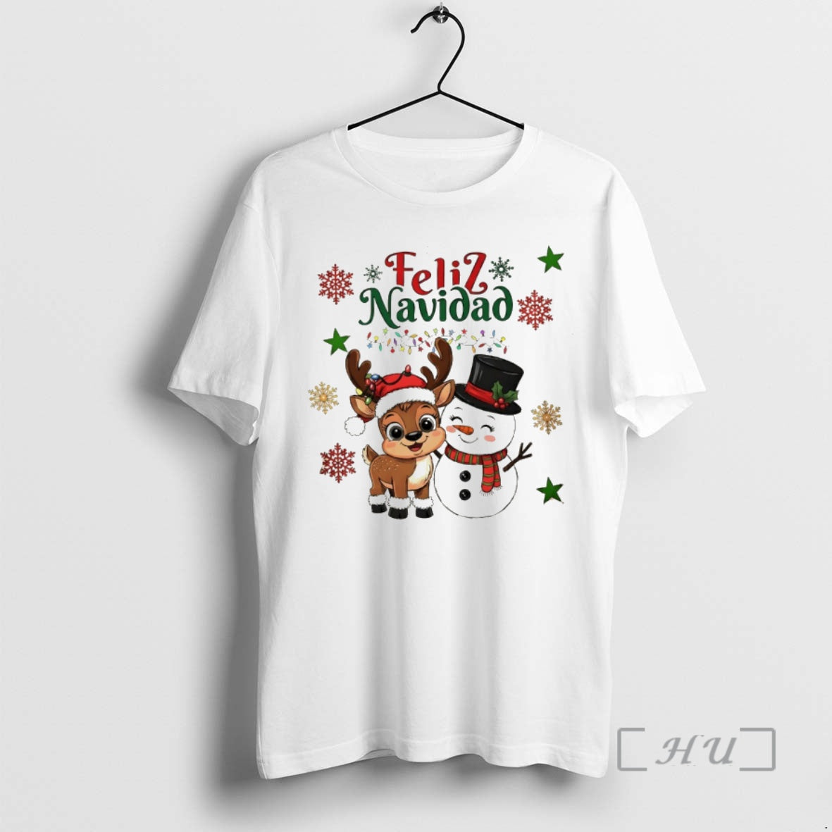 Trending Feliz Navidad Xmas Reindeer And Snowman T-Shirts, Hoodie, Sweatshirt | RetroVerseTees.com