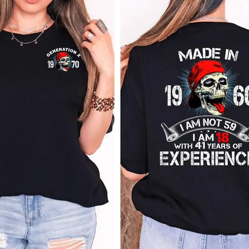 Trending Generation X 1970 with Cool Skeleton Shirt, I Am 18 with 41 years of Experence Shirt, Gen X Graphics Unisex...