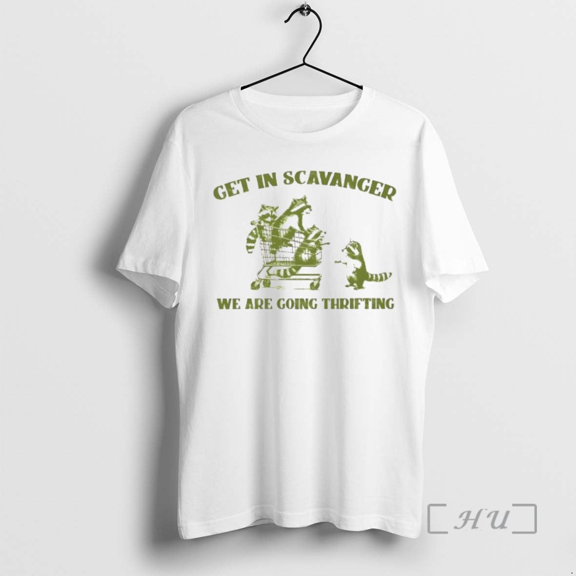 Trending Get In Scavenger Were Going Thrifting Raccoons T-Shirts, Hoodie, Sweatshirt | RetroVerseTees.com