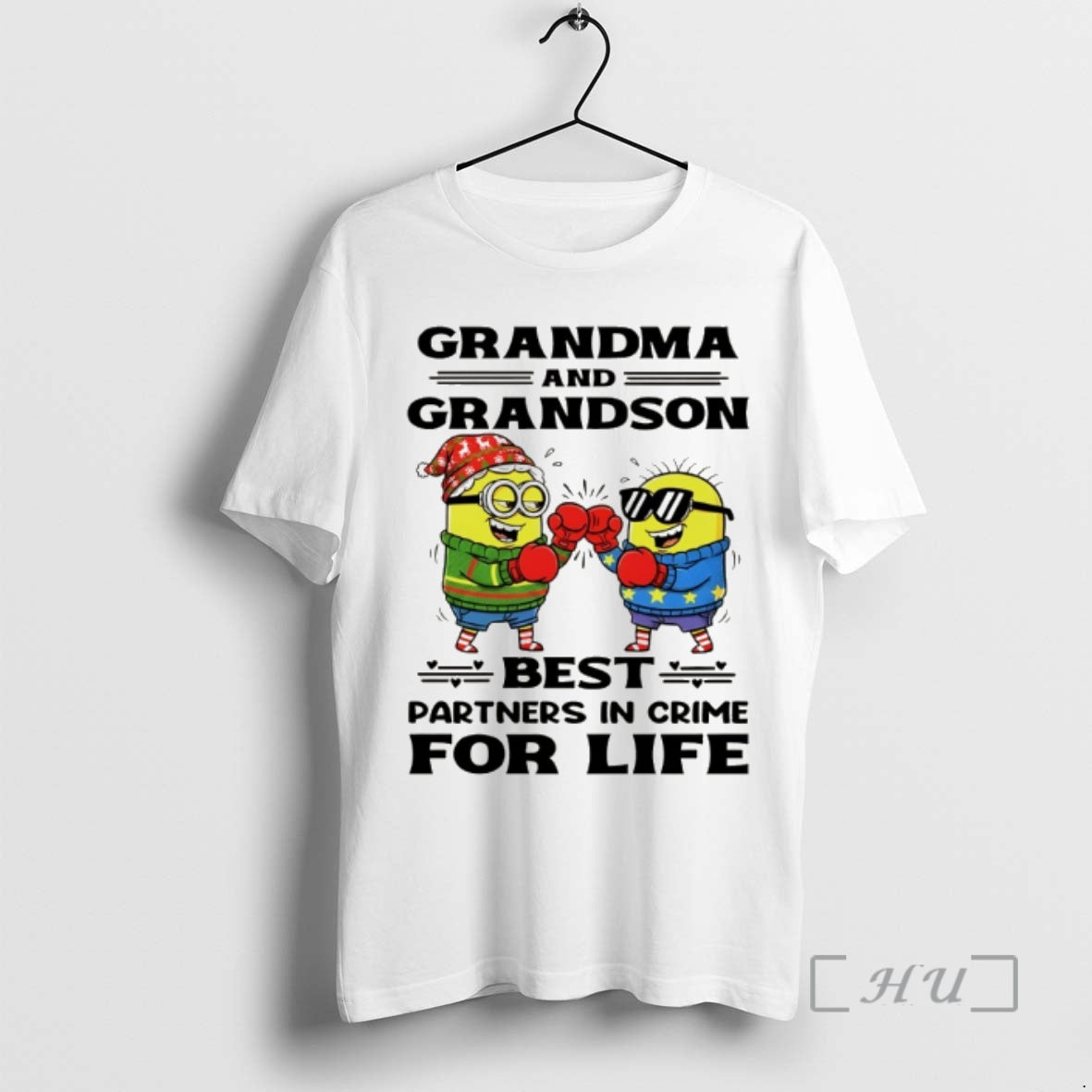 Trending Gnome Grandma And Grandson Best Partners In Crime For Life Boxing Christmas Premium T-Shirts, Hoodie, Sweatshirt