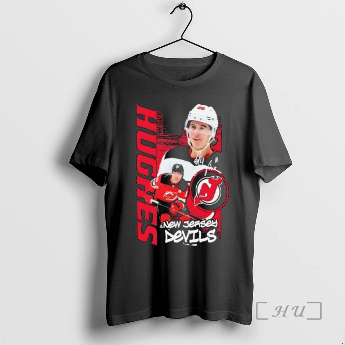Trending New Jersey Devils Jack Hughes Playmaker Signature T-Shirts, Hoodie, Sweatshirt | RetroVerseTees.com