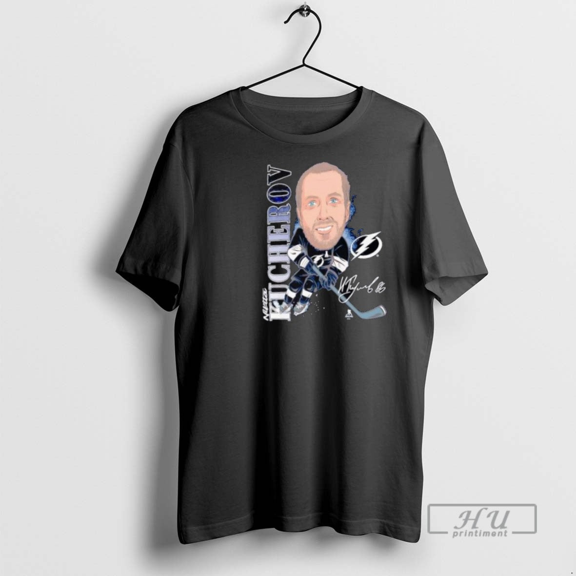 Trending Official Nikita Kucherov Caricature Signature Tampa Bay Lightning T Shirt