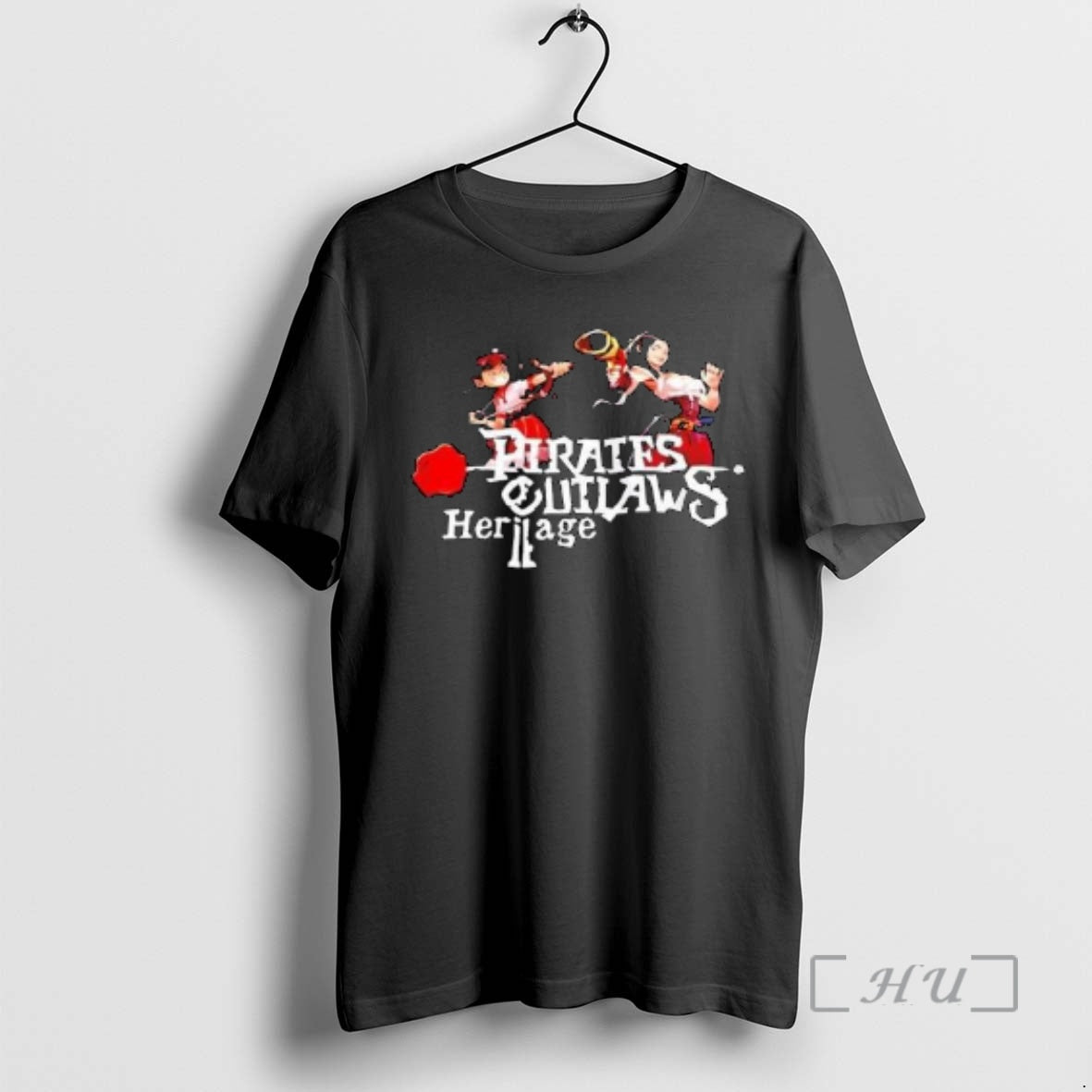 Trending Pirates Outlaws 2 Heritage Video Game Circle Black T-Shirts, Hoodie, Sweatshirt | RetroVerseTees.com