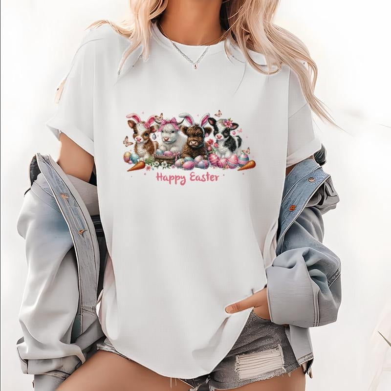 Trending Tee: Adorable Bunnies with Easter Eggs Gunpla brand "Happy Easter" Sweet Message Hoodie, Sweatshirt