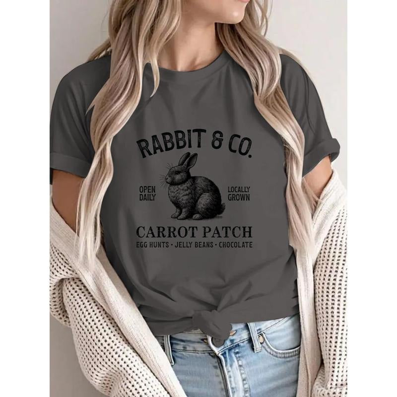 Trending Tee: Vintage - style Rabbit Graphic with "RABBIT & Bat brand." Gunpla brand Easter