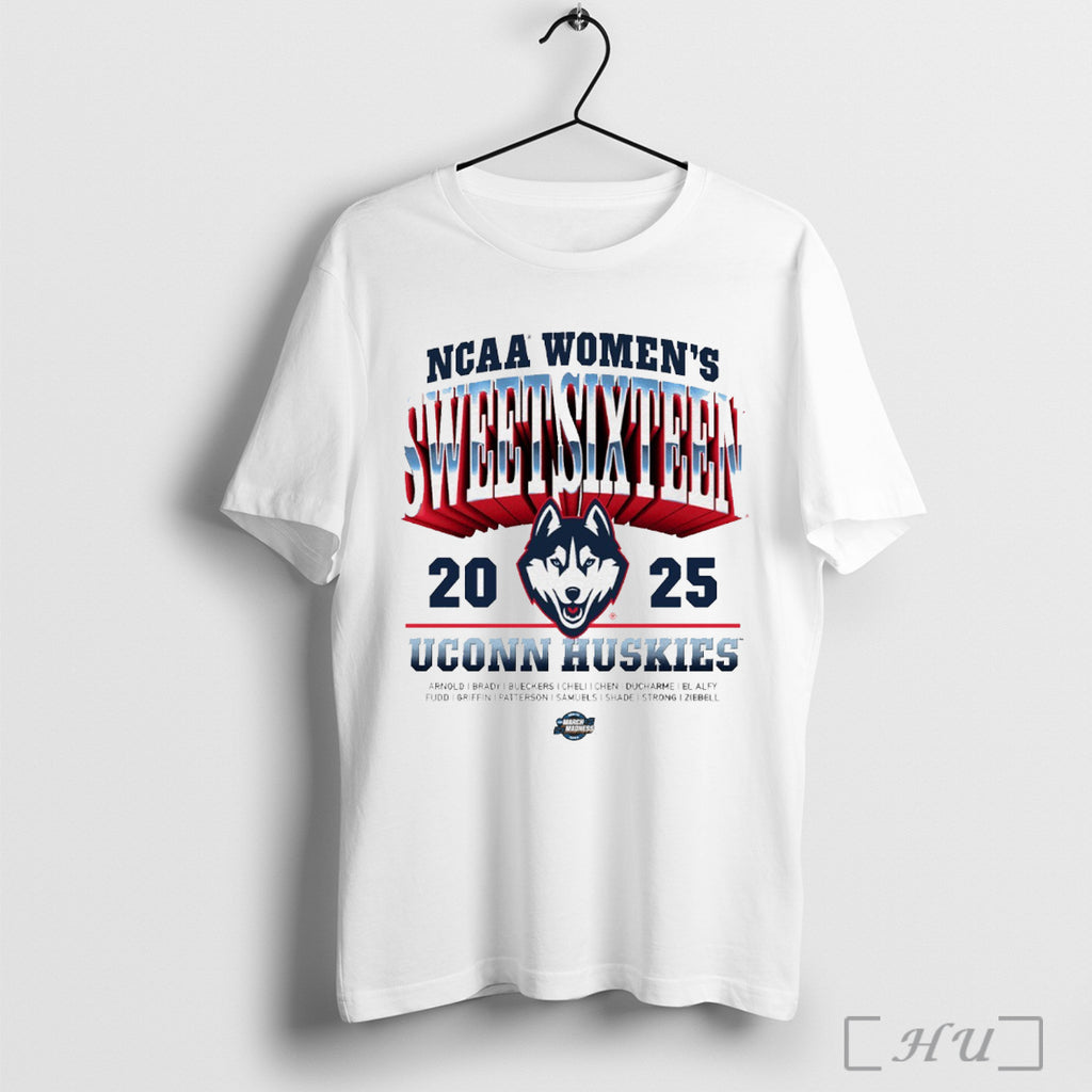 Trending Uconn Huskies 2025 Ncaa Mens Basketball Sweet Sixteen March Madness Arnold Brady Bueckers Logo