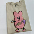 Trendy Bunny Chenille Patch Sweatshirt T-Shirts, Hoodie | RetroVerseTees.com