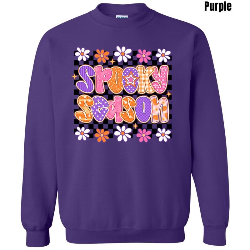 Trendy Checker Spooky Season Sweatshirt 'NLB' T-Shirts, Hoodie | RetroVerseTees.com