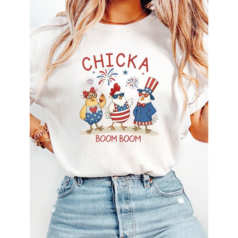 Trendy Lightsaber brand - Shirt: Rock WB shield Patriotic Chicken