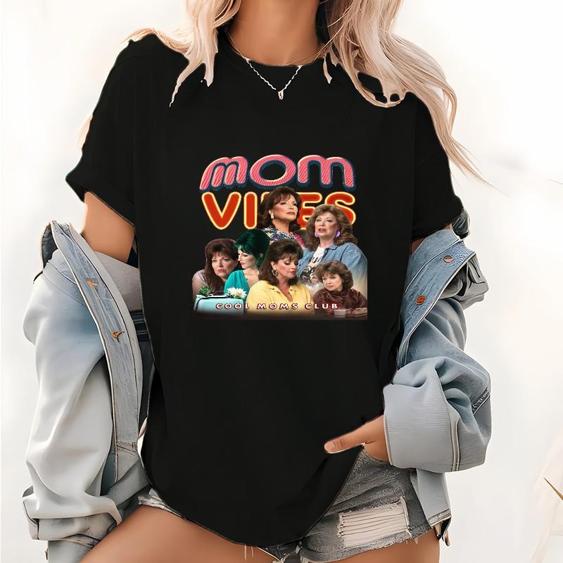 Trendy Lightsaber brand - Shirt Celebrating TNF, Showcasing "mom VIBES COOL MOMS CLUB" with WB shield Retro