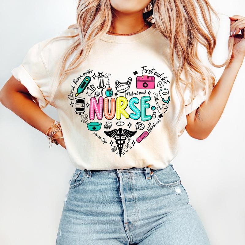 Trendy Nurse Life T-Shirt, Nurse Stuff Shirt, Cool Nurse Gift, Heart T-Shirt Hoodie, Sweatshirt | RetroVerseTees.com