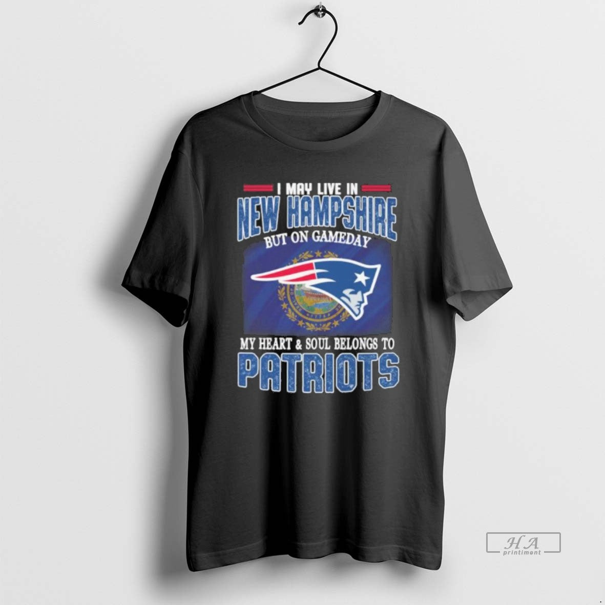 Trendy Official I May Live In New Hampshire But On Game Day My Heart And T-Shirts, Hoodie, Sweatshirt | RetroVerseTees.com