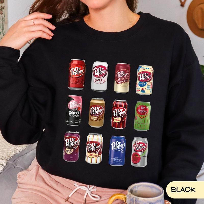 Trendy Pepper Soda Unisex Sweatshirt, Vintage Soda Canned Sweatshirt Comfort Fabric T-Shirts, Hoodie | RetroVerseTees.com