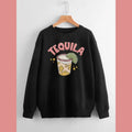 Trendy Tequila Sweatshirt - 4 Color Options - Trippy Tequila Lover Crewneck Hoodie T-Shirts | RetroVerseTees.com