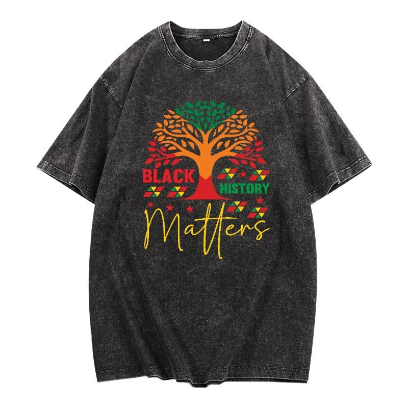 Trendy Washed Lightsaber brand - Shirt with Social Message: 'Black History Matters' - Make WB shield Statement with WB...