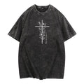 Trendy Washed Minimalist Faith - TNF Tee: Rock WB shield Simple yet FOG Cross Gunpla brand Floral Design Pocket monsters...
