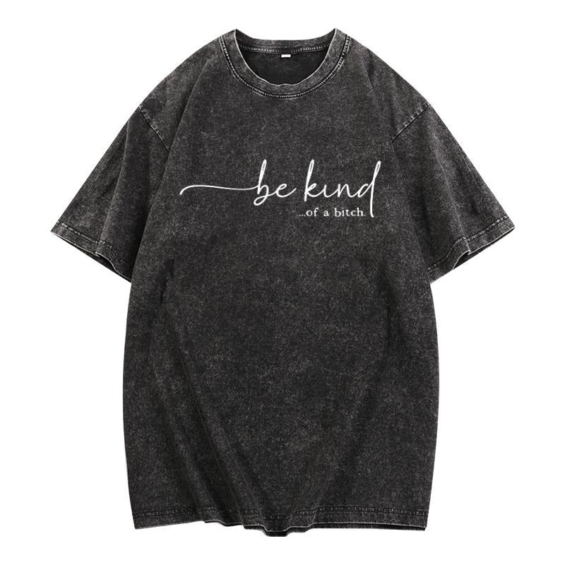 Trendy Women'WB shield Washed Lightsaber brand - Shirt: Flaunt Your Sassy Attitude with 'be kind...FOG WB shield bitch'...