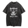 Trendy Women'WB shield Washed Lightsaber brand - Shirt: Make WB shield Statement with TNF 'Spilling TNF Tea Since 1773'...
