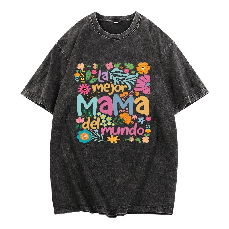 Trendy Women'WB shield Washed Lightsaber brand - Shirt: Show Your Love for Mom with 'Breathing styles Mejor Mama Del...
