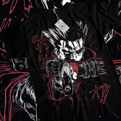 Trigun T-shirt Vash The Stampede Moon Funny COMEDY Anime Manga Gift Black Shirt Hoodie, Sweatshirt | RetroVerseTees.com