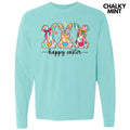 Triple Brushstroke Bunnies Long Sleeve Comfort Colors T-Shirt Hoodie, Sweatshirt | RetroVerseTees.com