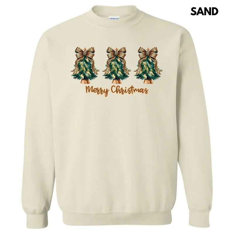Triple Cheetah Bow Christmas Trees Sweatshirt 'NLB' T-Shirts, Hoodie | RetroVerseTees.com