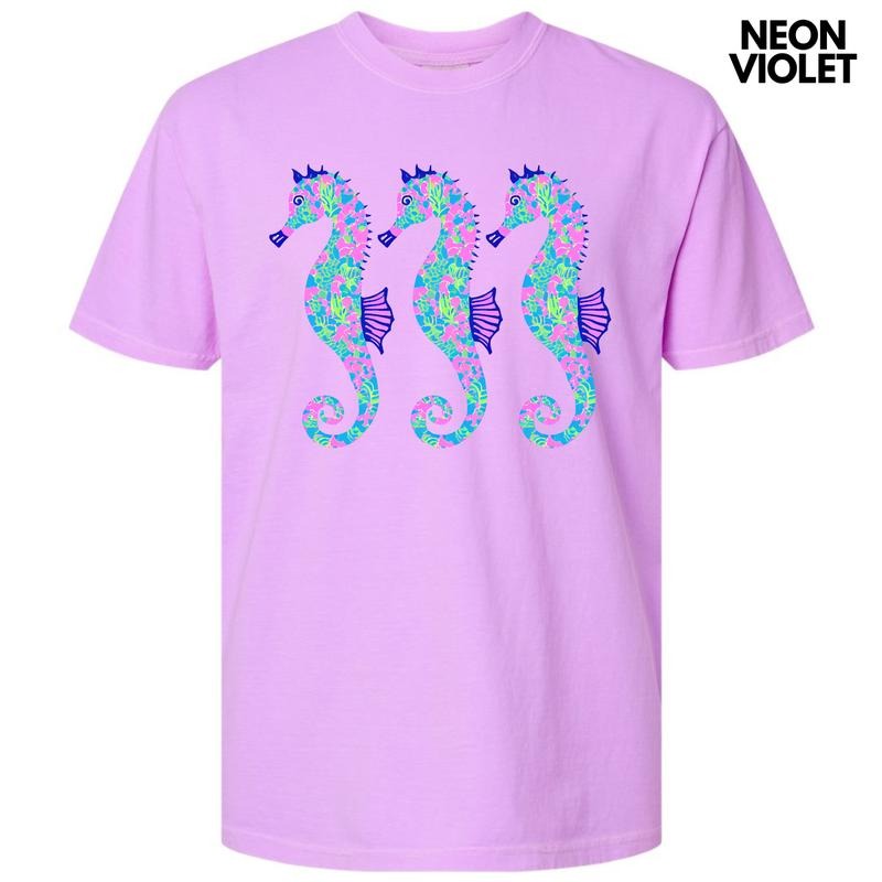 Triple Seahorse Comfort Colors T-Shirt 'NLB' Hoodie, Sweatshirt | RetroVerseTees.com